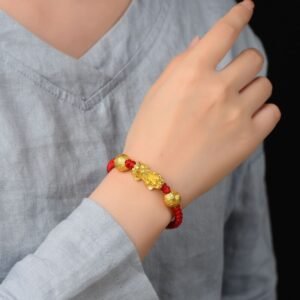 Ethnic Style Hand-woven Red Rope Mantra Bracelet