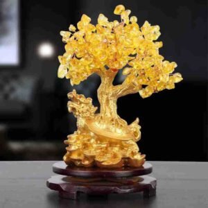 Citrine Turtle Money Tree - Feng Shui Lucky Decor
